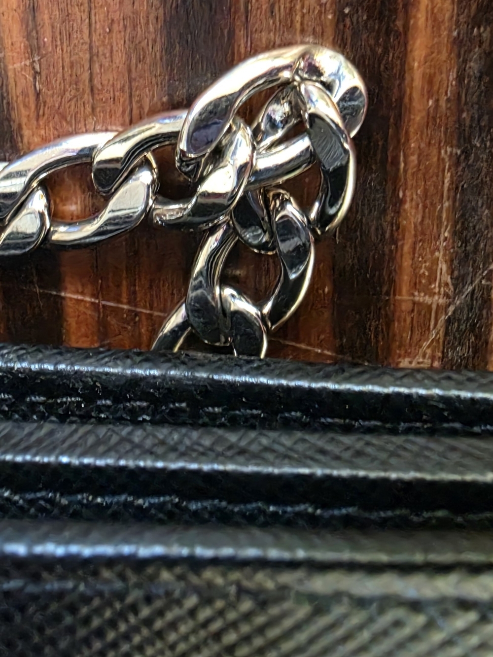 Prada Black Saffiano Chain Wallet Crossbody - Picture 10 of 13